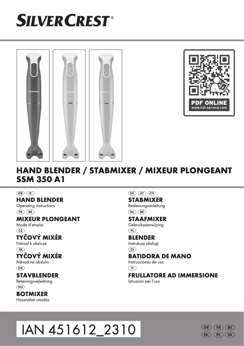 Page n°1 - Manuel utilisateur SilverCrest SSM 350 A1