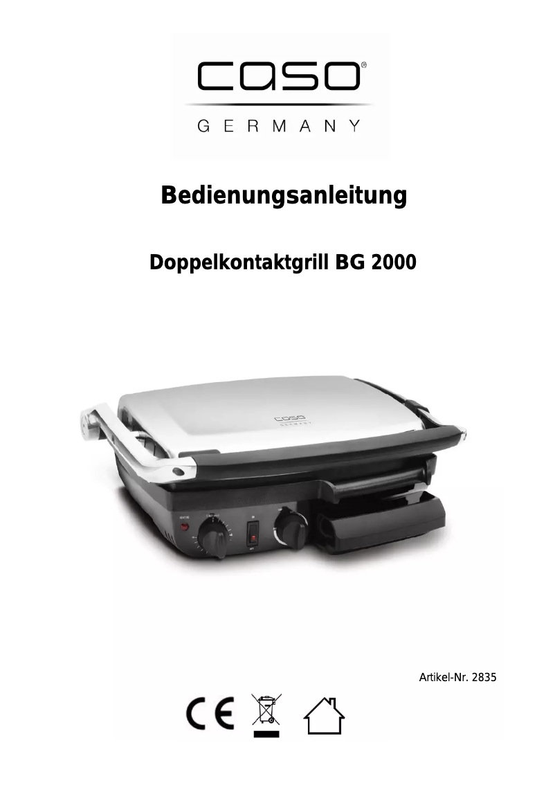 Image de la première page du manuel de l'appareil BG2000