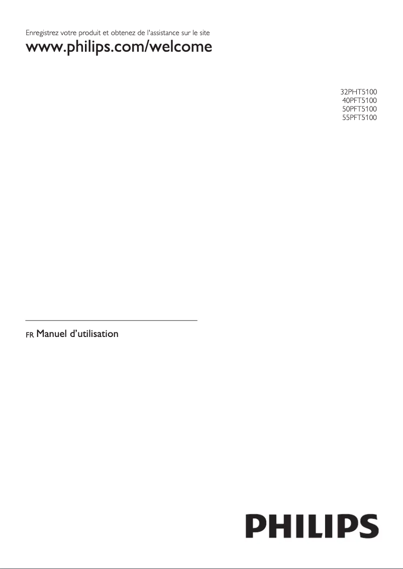 Page 1 de la notice Manuel utilisateur Philips 40PFT5100
