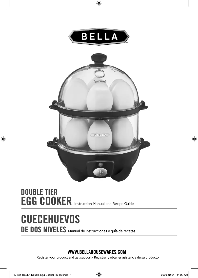 Page 1 de la notice Manuel utilisateur Bella Double Tier Egg Cooker