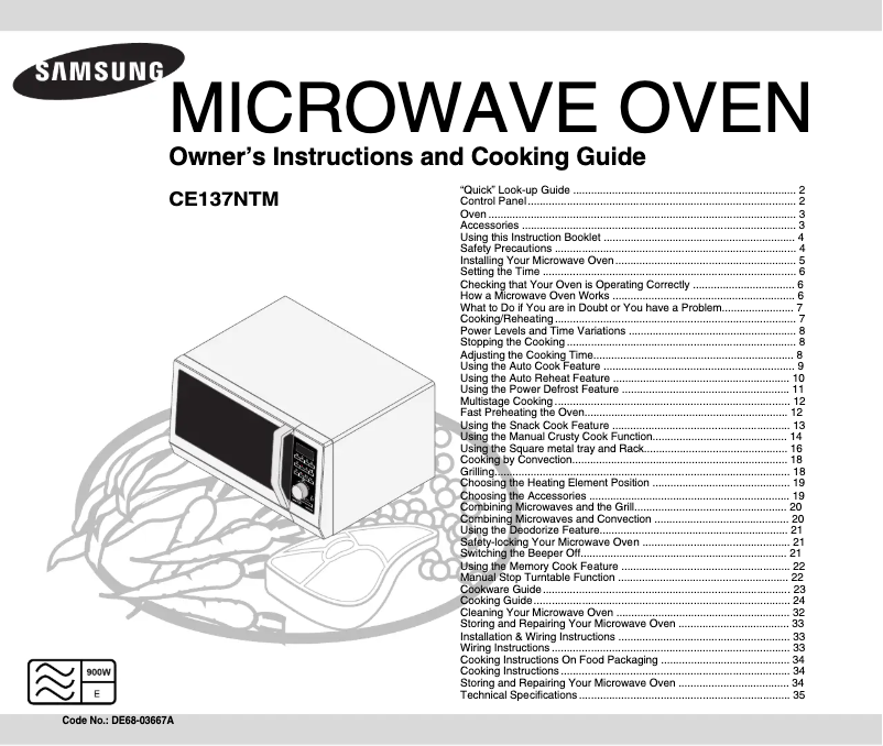 Página 1 del manual Manual de usuario Samsung CE137NTM