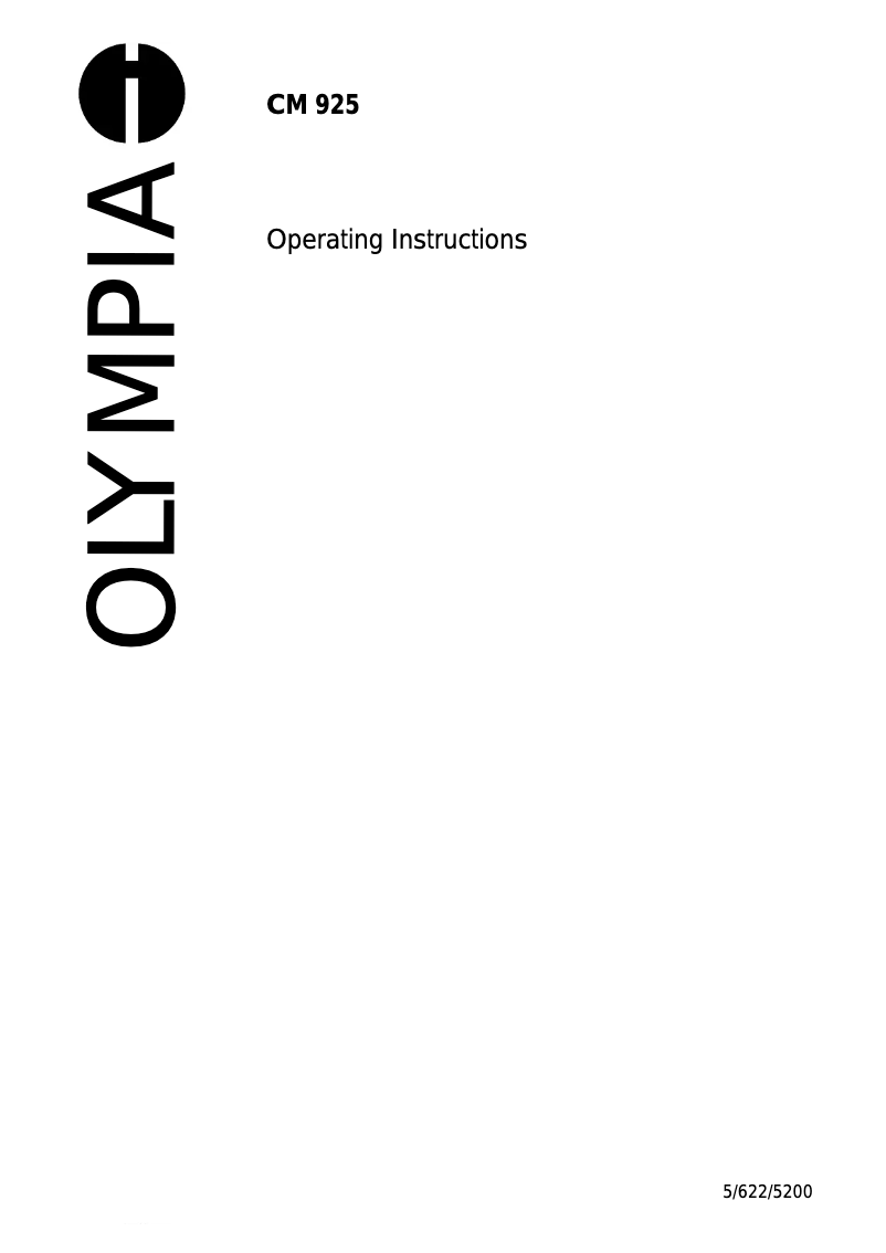 Page 1 de la notice Manuel utilisateur Olympia CM 925