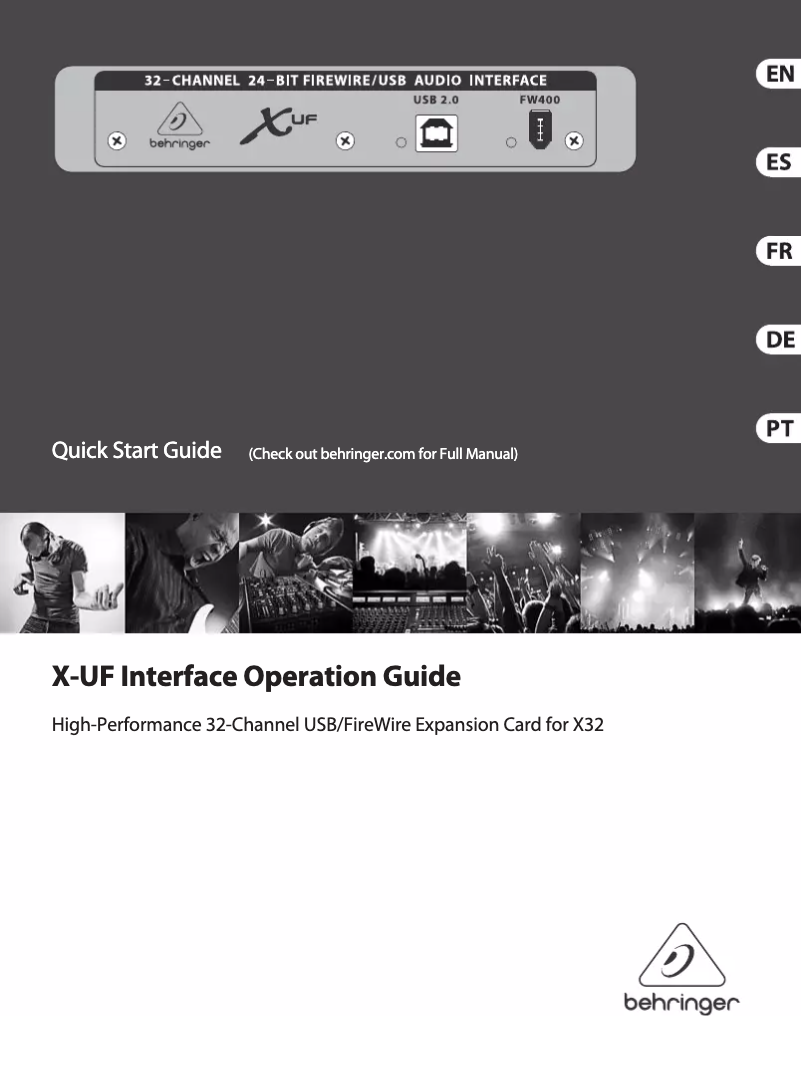 Page 1 de la notice Mode d'emploi Behringer X-UF Interface