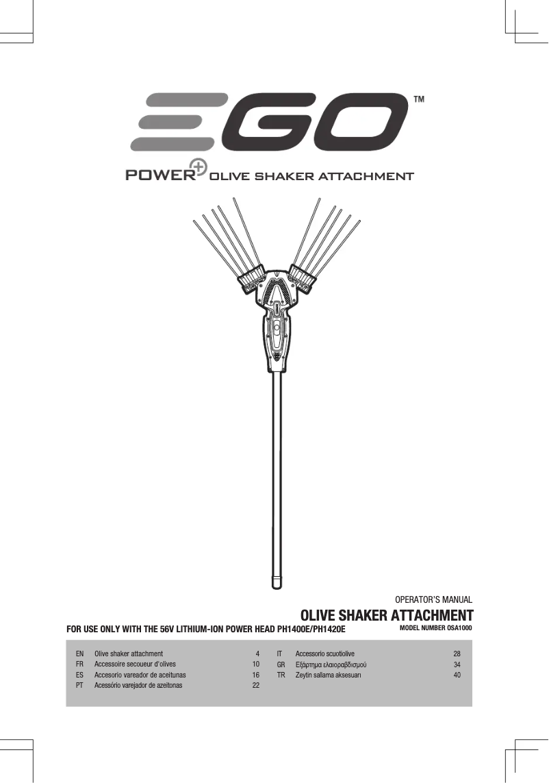 Page 1 de la notice Manuel utilisateur EGO OSA1000