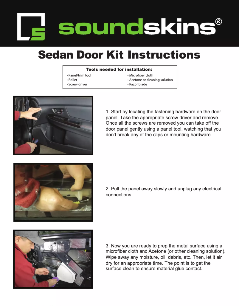 Page n°1 - Manuel utilisateur Soundskins SSK-CAMRY4DR