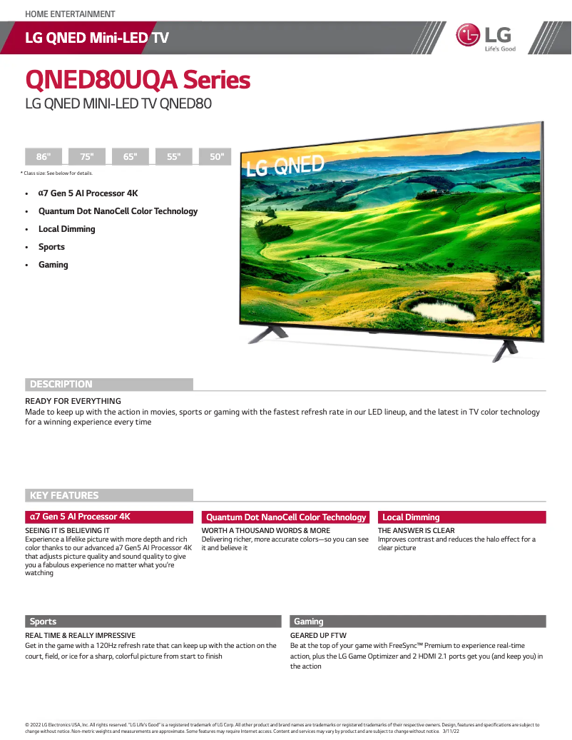 Página 1 del manual Ficha técnica LG 75QNED80UQA