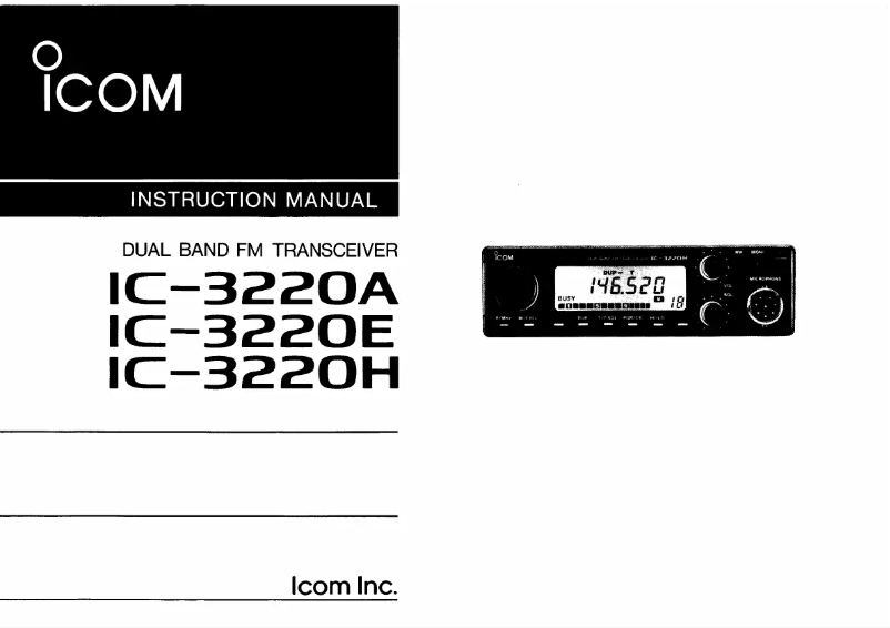 Page n°1 - Manuel utilisateur ICOM IC-3220A