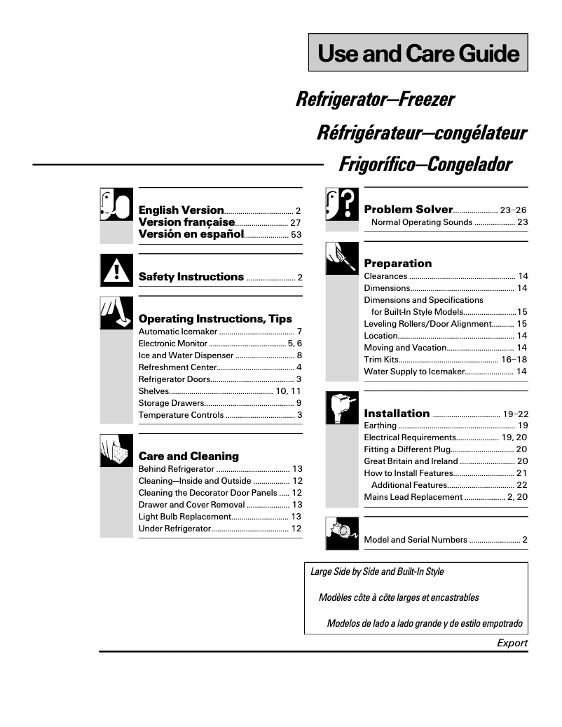 Page 1 de la notice Manuel utilisateur GE Profile TPG24PRDWW