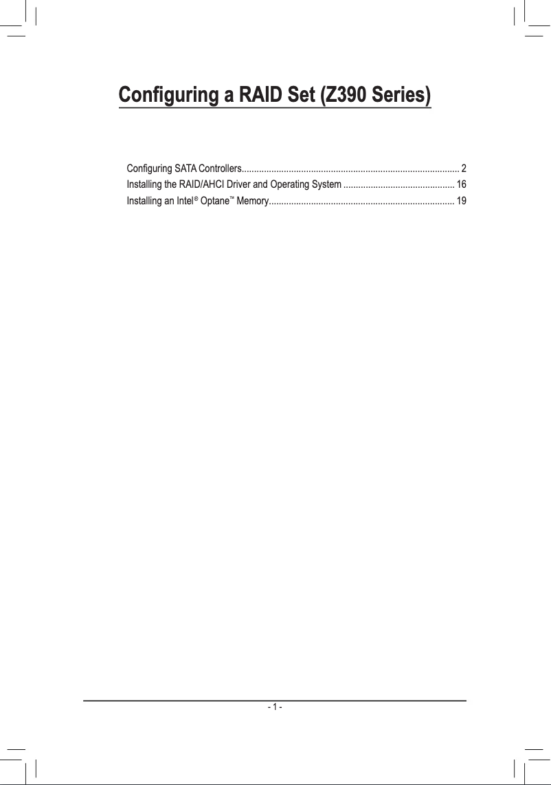 Page 1 de la notice Guide d'installation Gigabyte Z390 AORUS Ultra