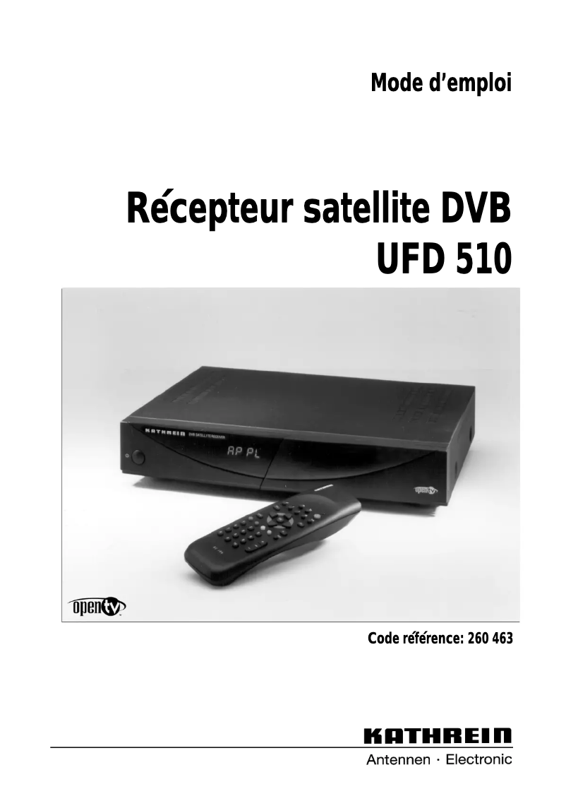 First page image of the manual for UFD 510