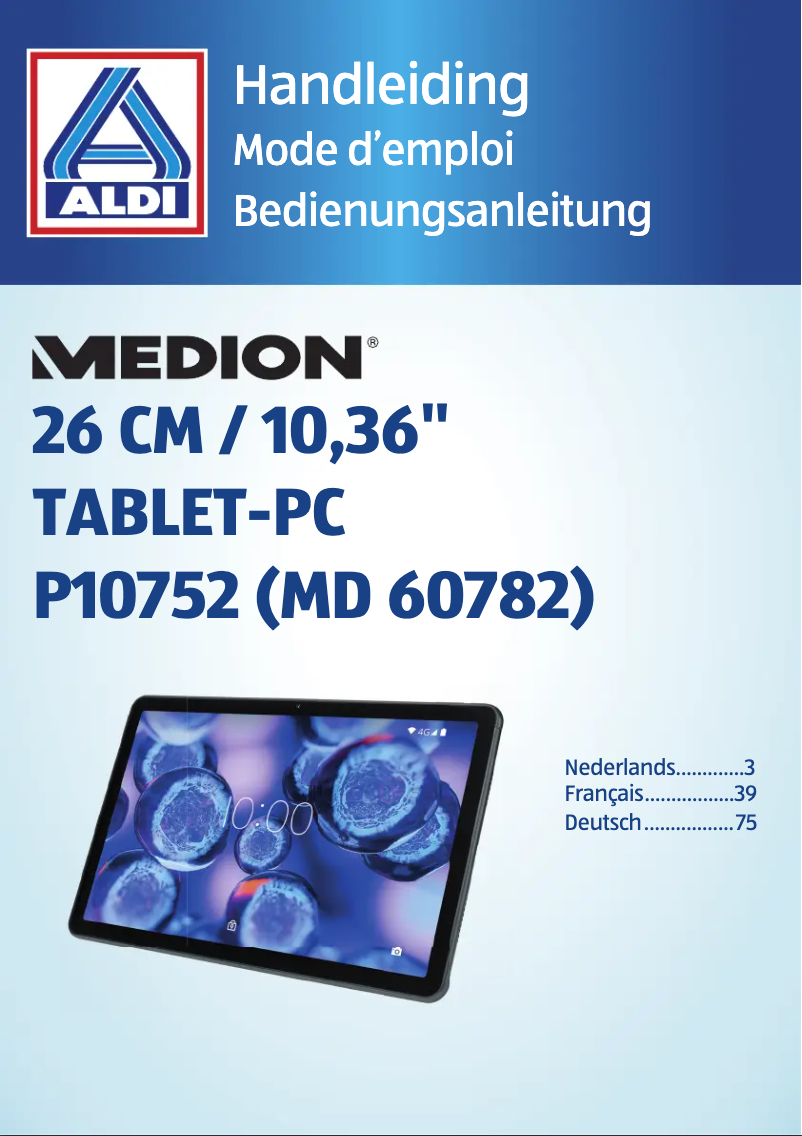 Page 1 de la notice Manuel utilisateur Medion LIFETAB P10752 (MD 60782)