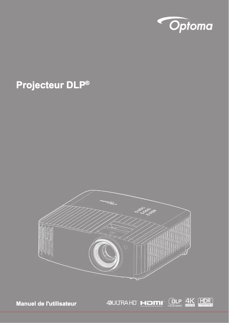 Page n°1 - Manuel utilisateur Optoma UHD38x