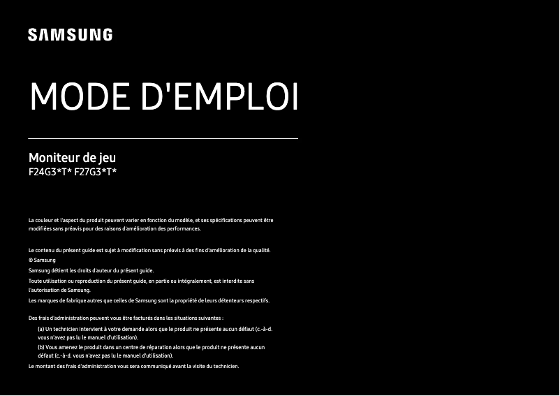 Page n°1 - Manuel utilisateur Samsung F24G34TFWU