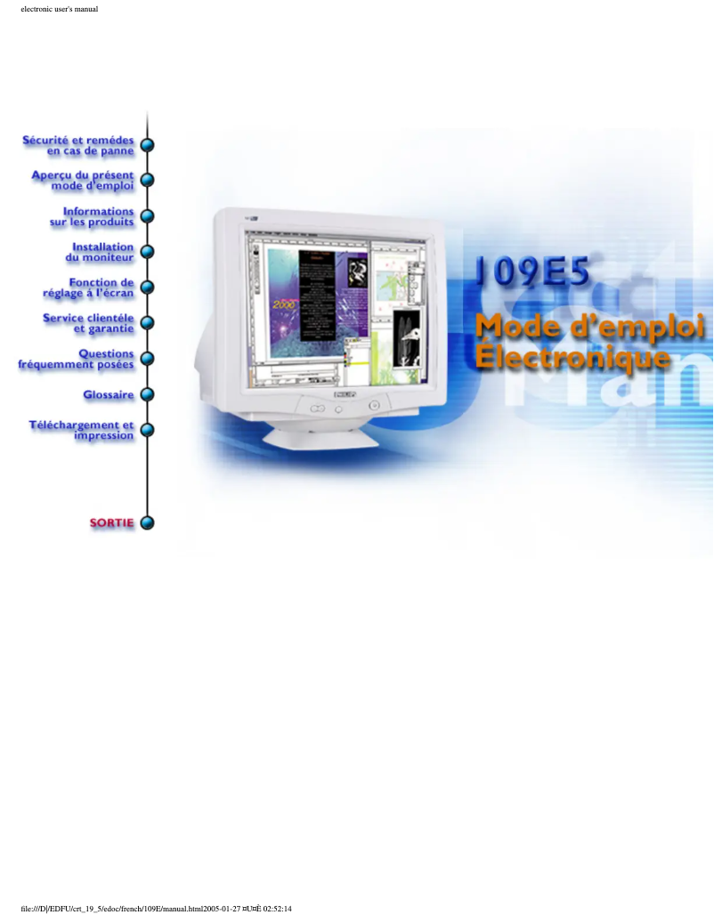 Imagen de la primera página del manual del dispositivo 109E50