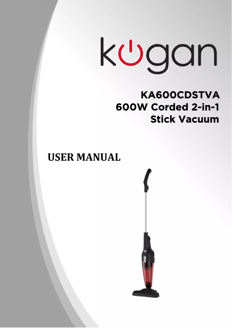 Page n°1 - Manuel utilisateur Kogan 2 in 1 Corded 600W