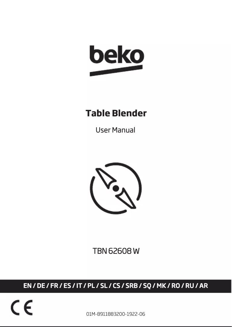 Page n°1 - Manuel utilisateur Beko TBN 62608 W
