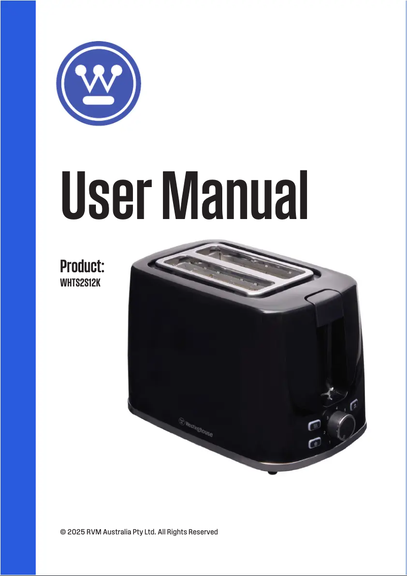 Page n°1 - Manuel utilisateur Westinghouse WHTS2S12K