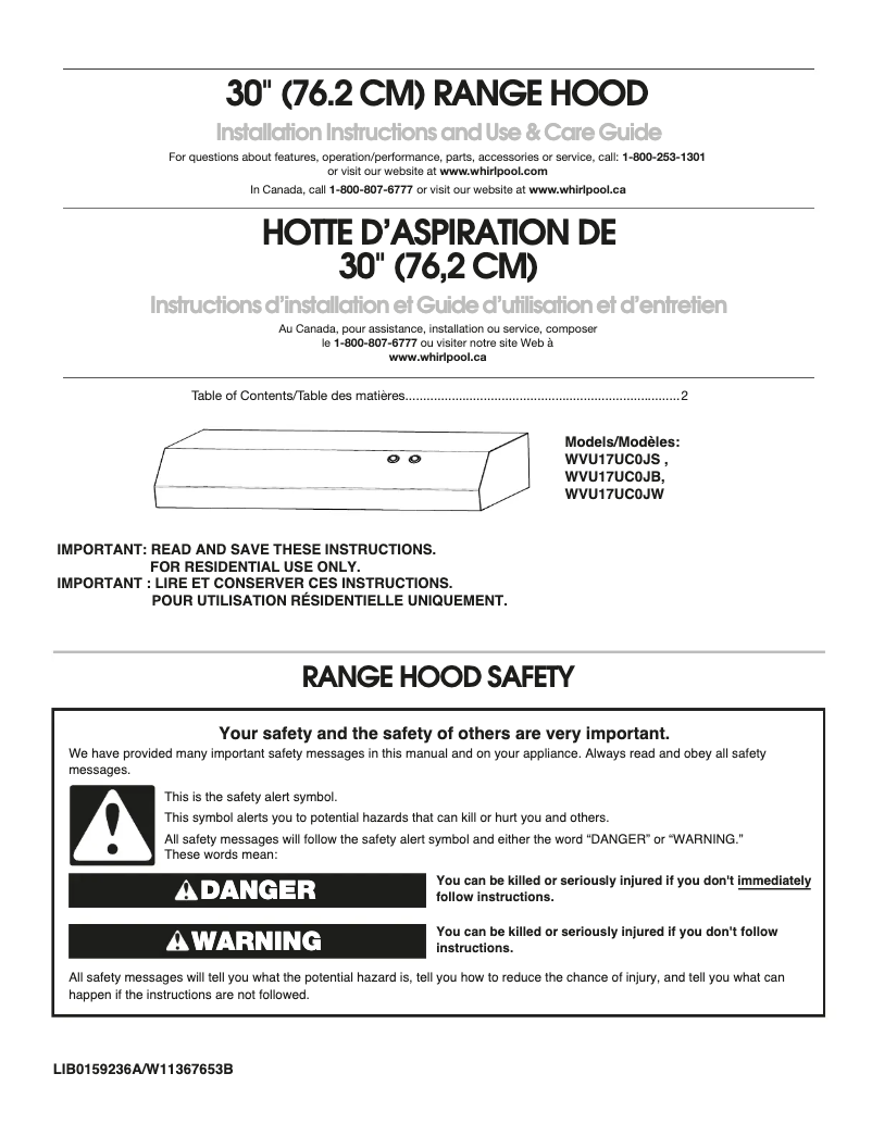 Page 1 de la notice Manuel utilisateur Maytag WVU17UC0JS