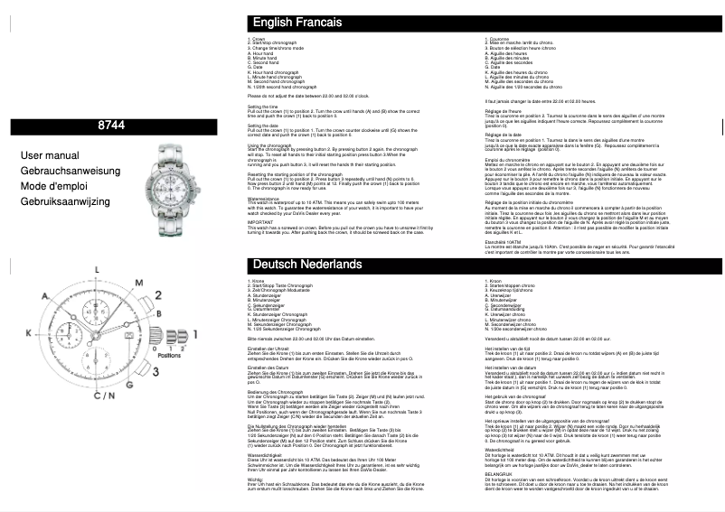 Image de la première page du manuel de l'appareil 8744