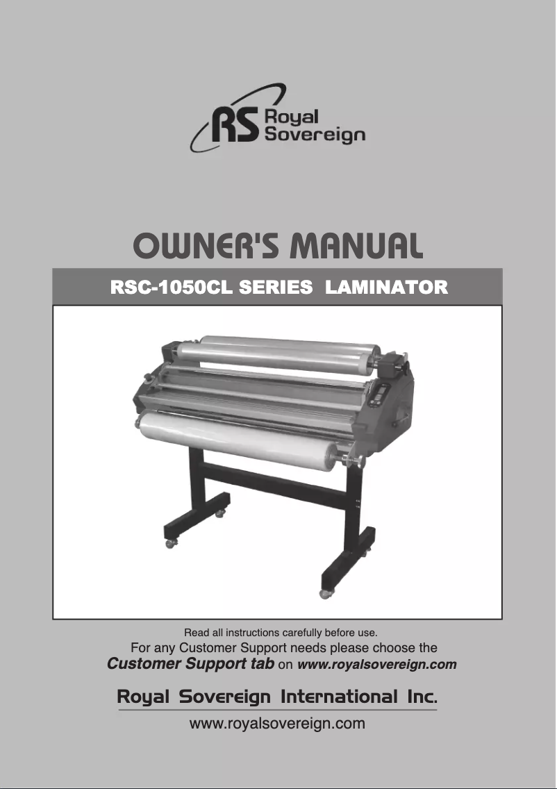 Image de la première page du manuel de l'appareil RSC-1050CL