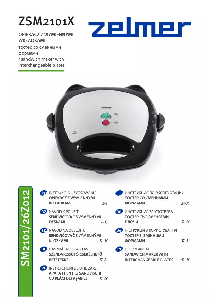 Page n°1 - Manuel utilisateur Zelmer ZSM2101X