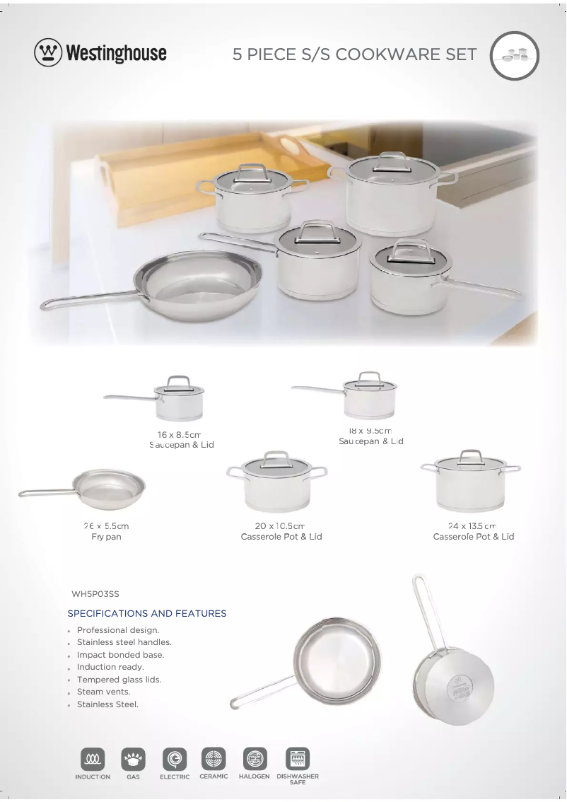 Page n°1 - Fiche technique Westinghouse WH5P03SS