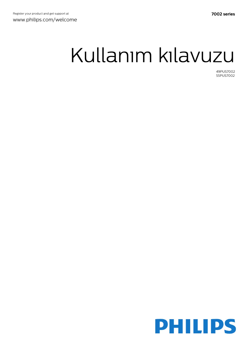 Page 1 of the manual Instruction Manual Philips 7000 series 49PUS7002