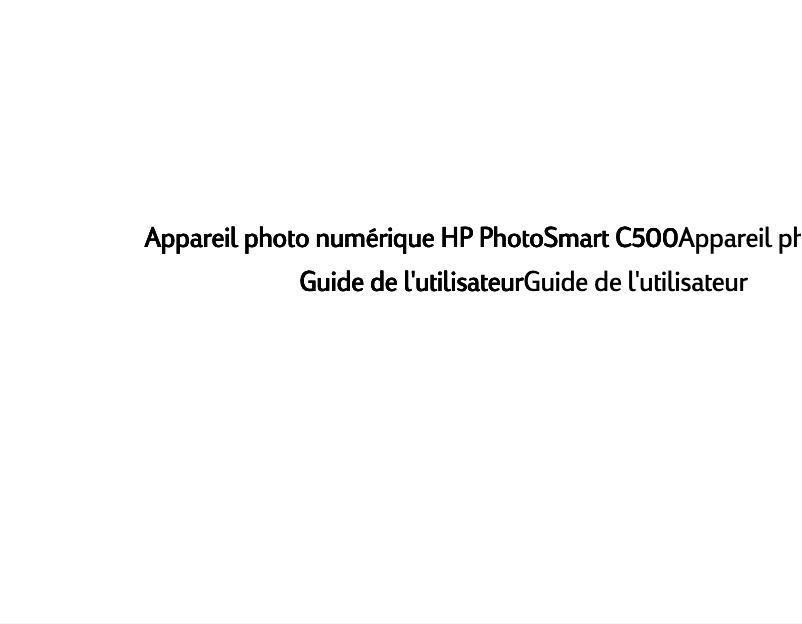 Page 1 de la notice Manuel utilisateur HP PhotoSmart C500