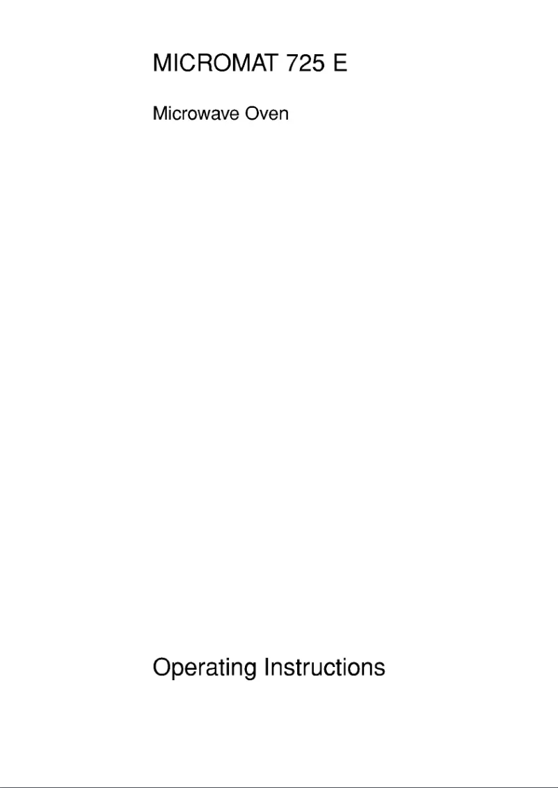 Page 1 de la notice Manuel utilisateur AEG Micromat 725 E