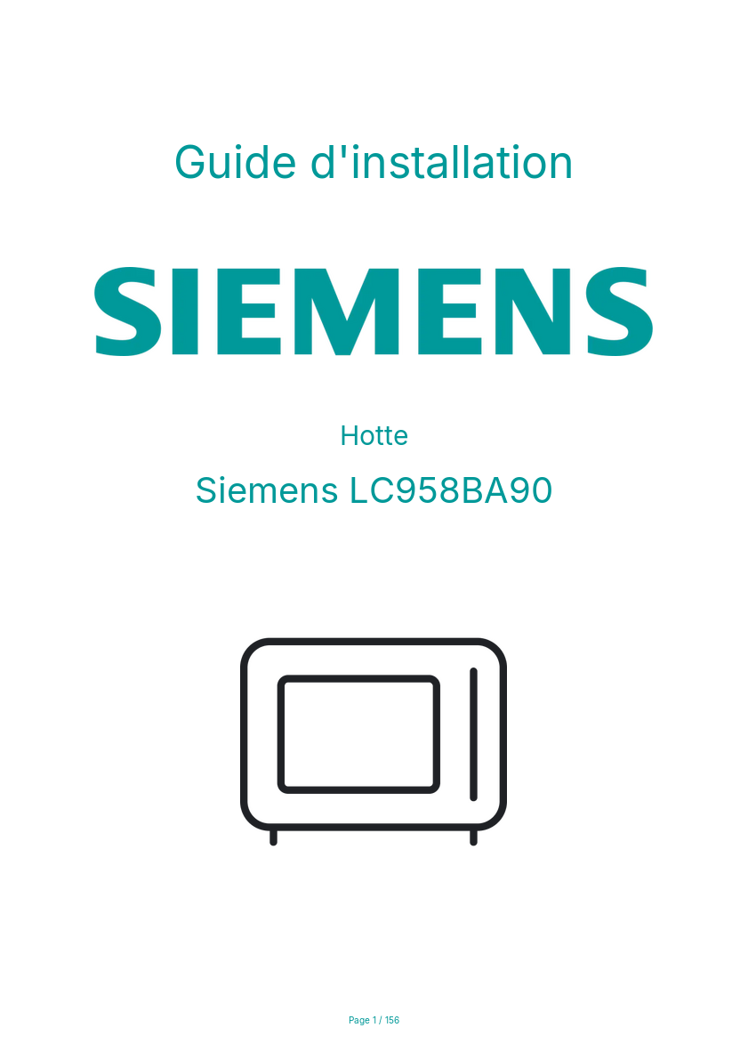 Image de la première page du manuel de l'appareil LC958BA90