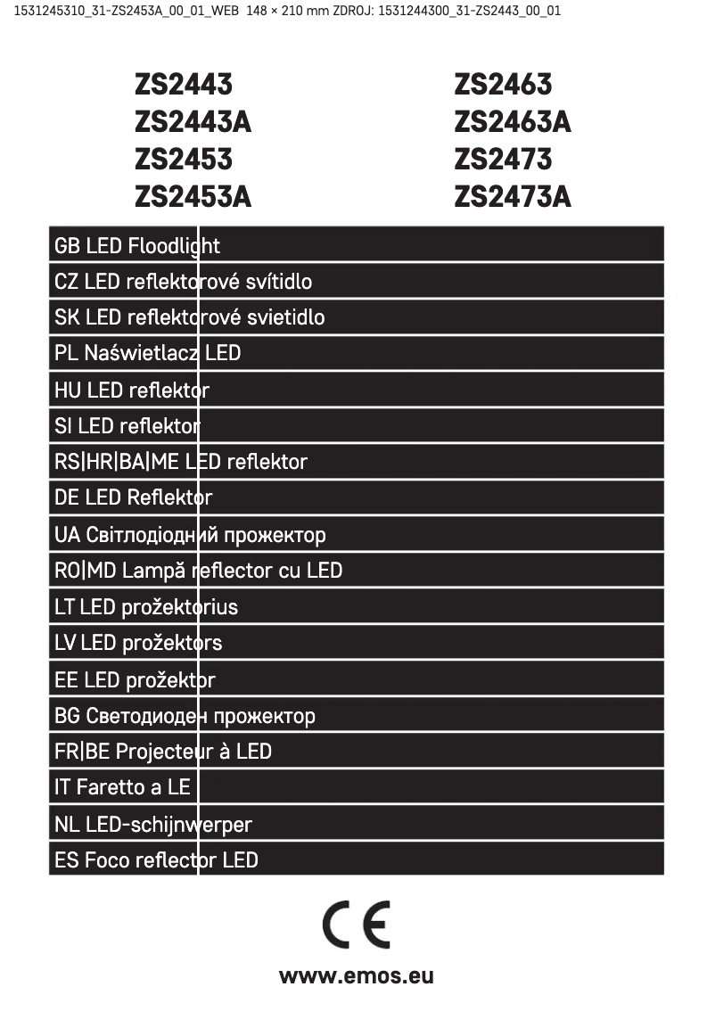Image de la première page du manuel de l'appareil ZS2453A