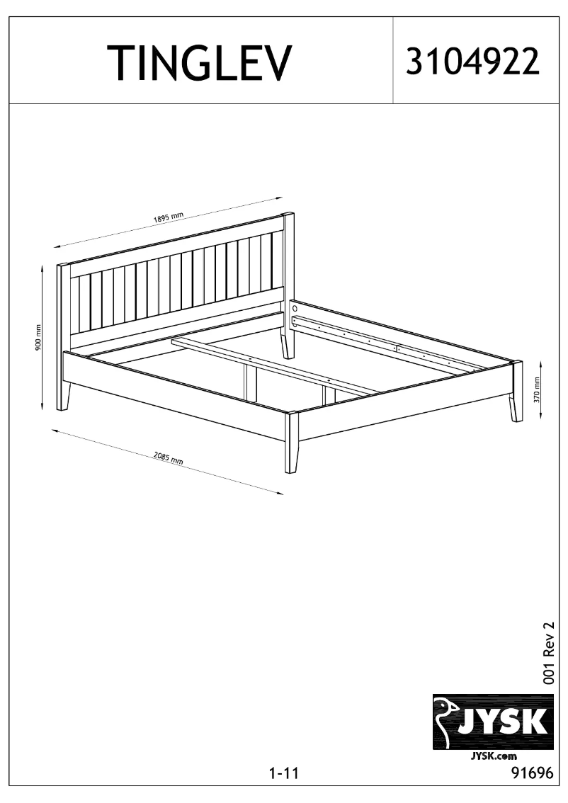 Page n°1 - Manuel utilisateur JYSK Tinglev (180x200)