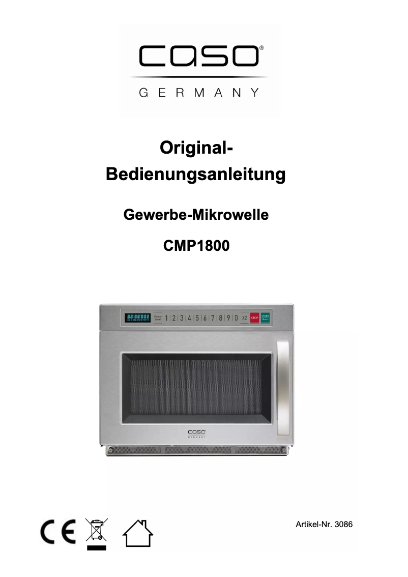 Page 1 de la notice Manuel utilisateur Caso CMP1800