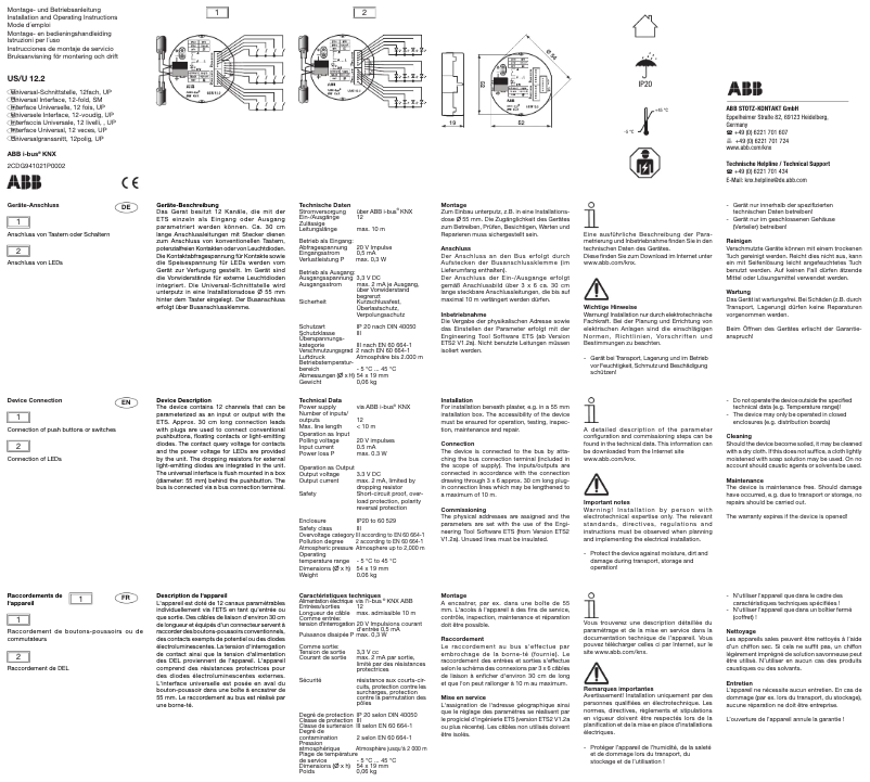 Página 1 del manual Manual de usuario ABB US/U 12.2