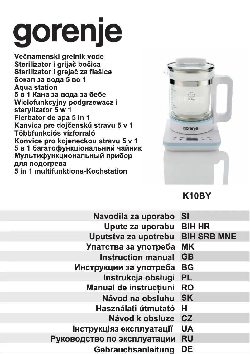 Image de la première page du manuel de l'appareil K10BY