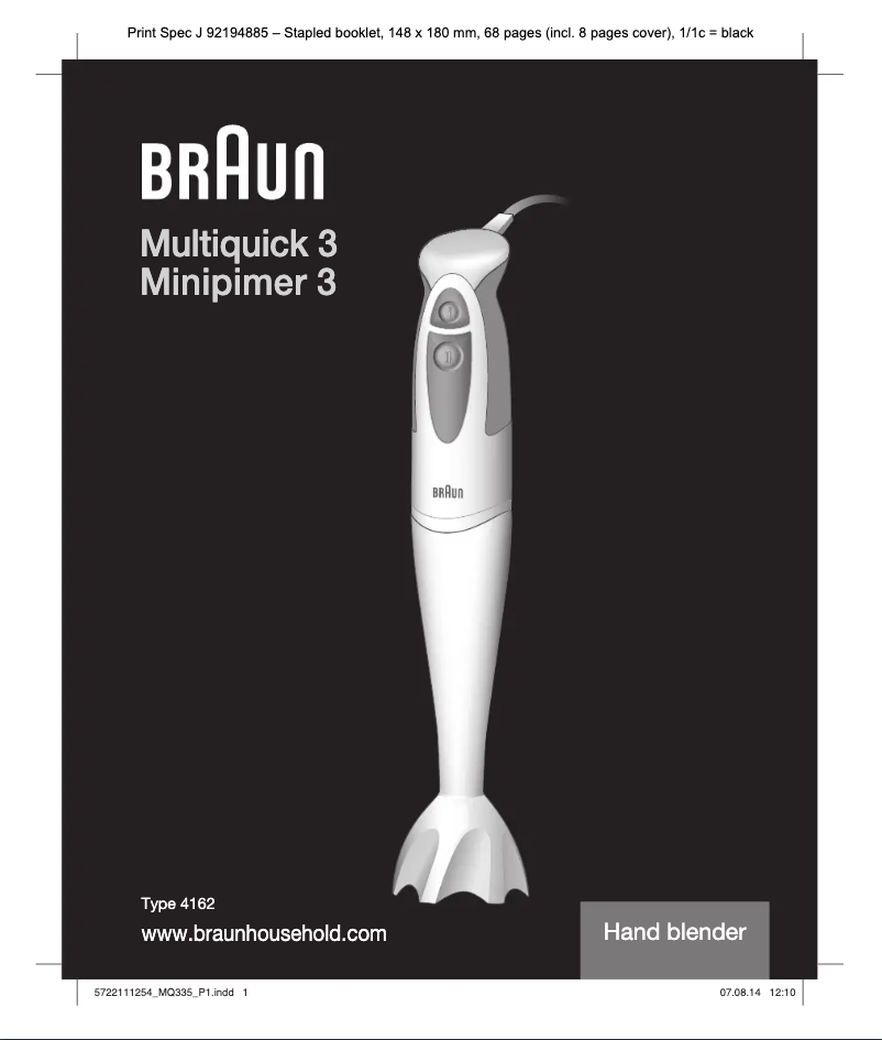 Página 1 del manual Manual de usuario Braun Multiquick 3 MQ 325 Spaghetti