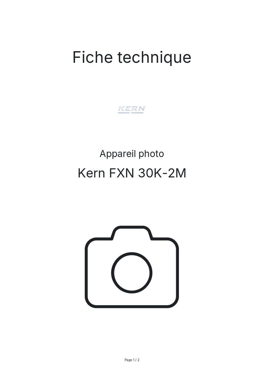 Page n°1 - Fiche technique Kern FXN 30K-2M