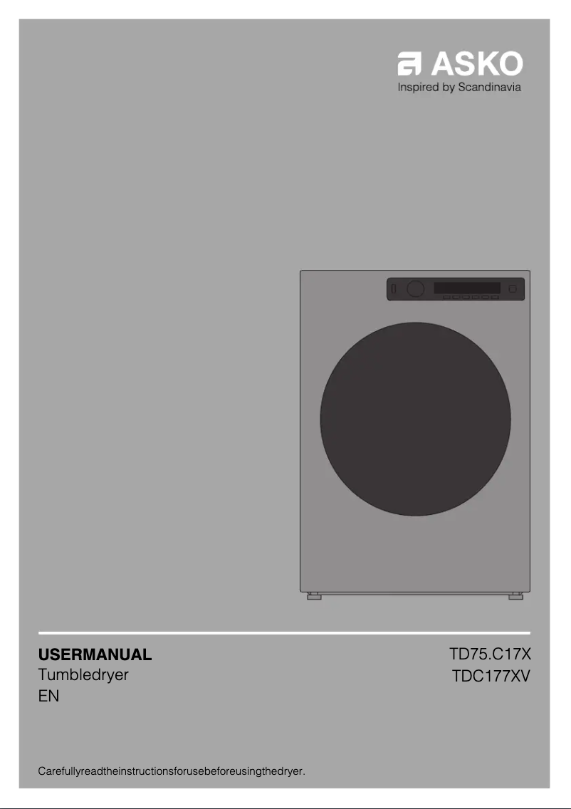 Page n°1 - Manuel utilisateur Asko TDC1773VF.S