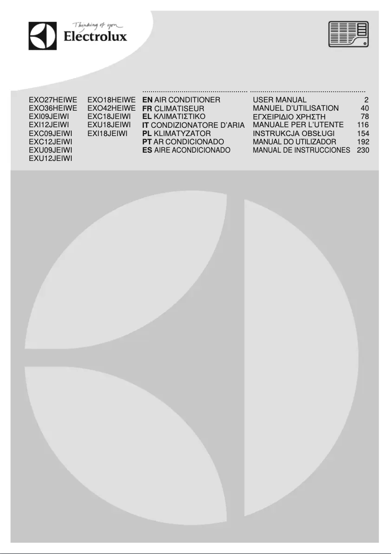 Page 1 de la notice Manuel utilisateur Electrolux EXI09JEIWI