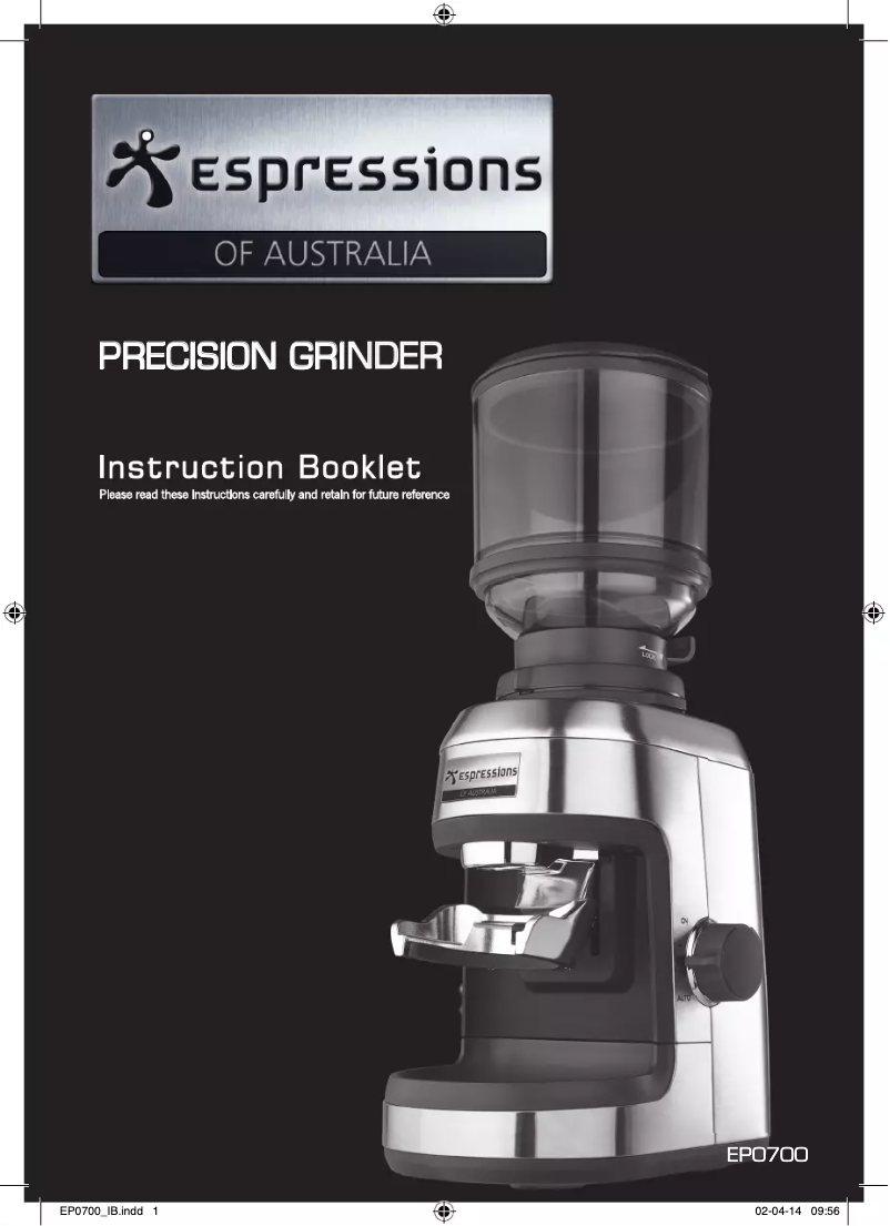 Page 1 de la notice Manuel utilisateur Espressions Precision Grinder EP0700