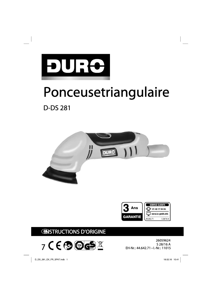 Image de la première page du manuel de l'appareil D-DS 281