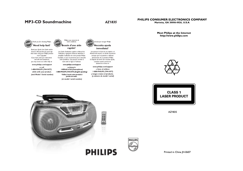 Image de la première page du manuel de l'appareil AZ1835