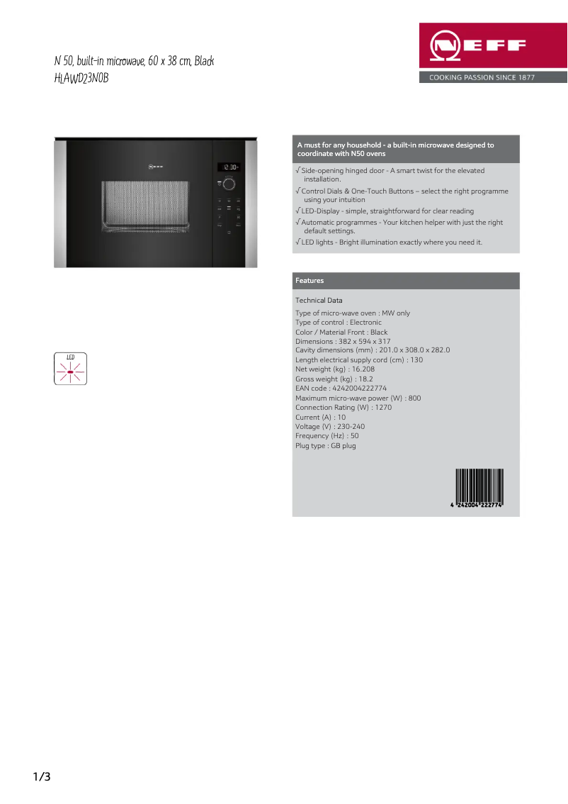 Image de la première page du manuel de l'appareil HLAWD23N0B