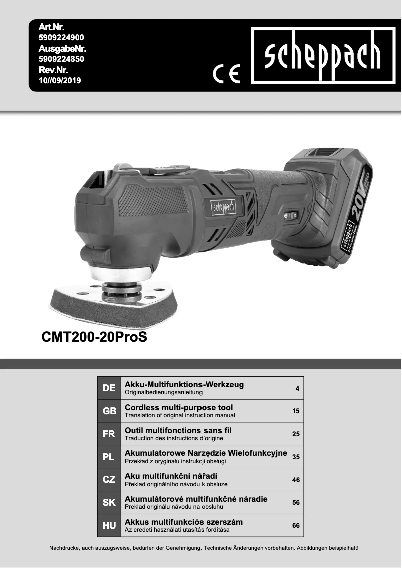 Image de la première page du manuel de l'appareil CMT200