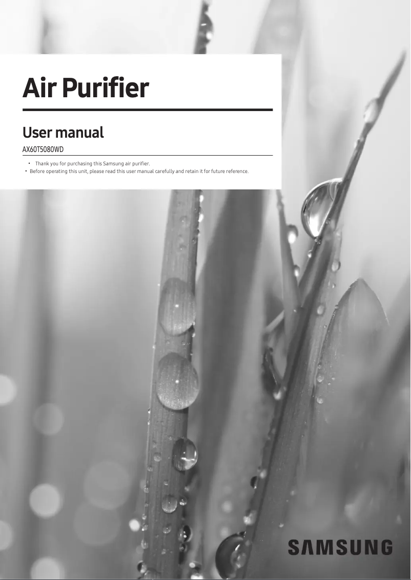 Page 1 de la notice Manuel utilisateur Samsung AX5500K