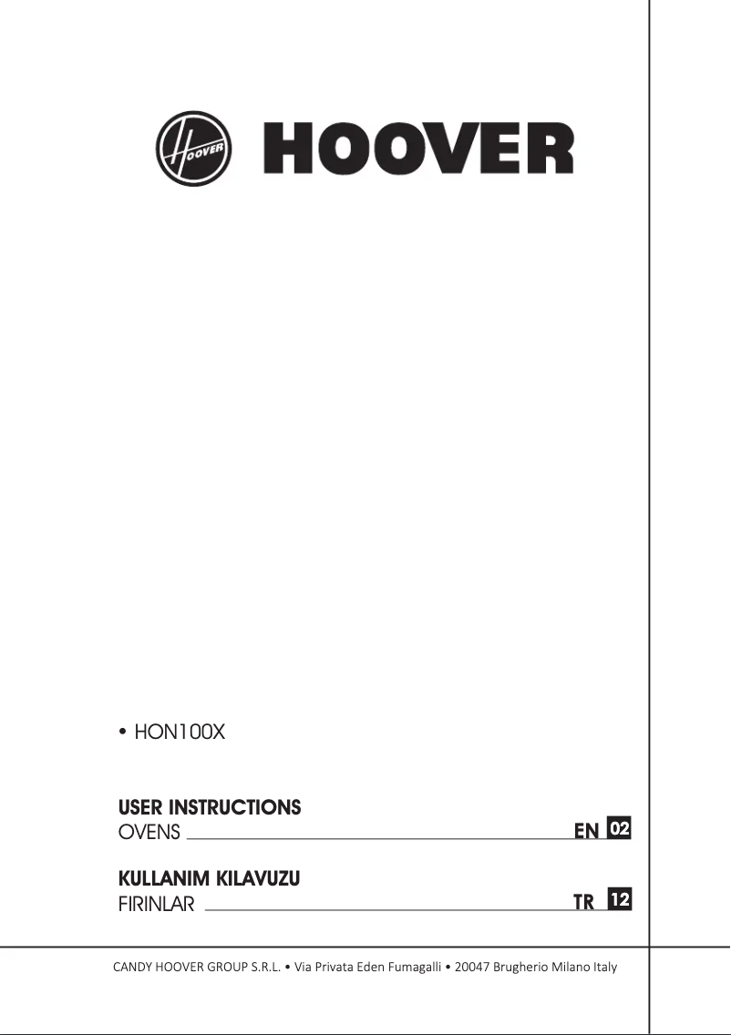 Página 1 del manual Manual de usuario Hoover HON100B