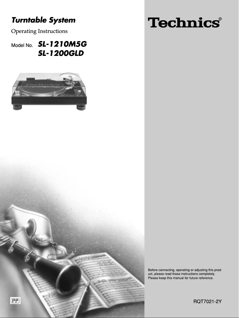 Page n°1 - Manuel utilisateur Technics SL-1210M5G