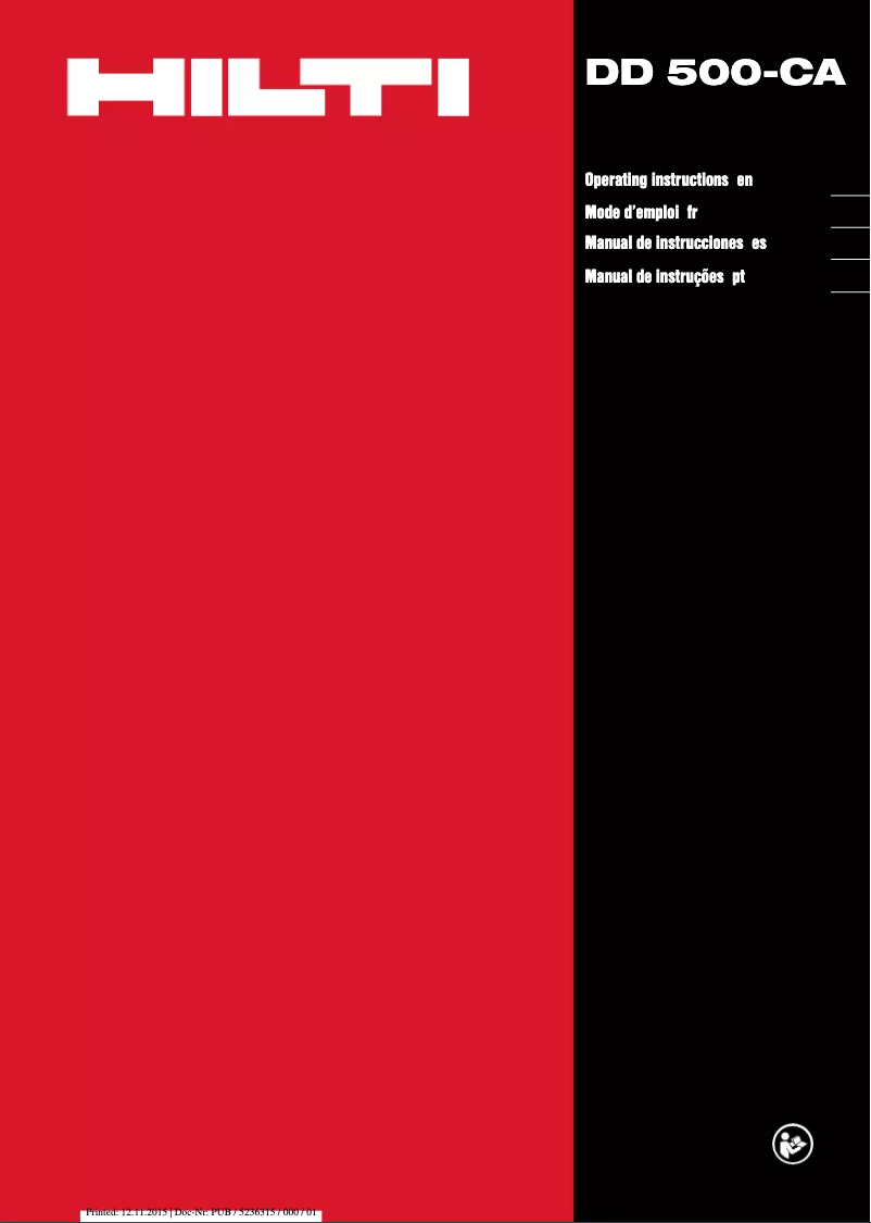 Page n°1 - Manuel utilisateur Hilti DD 500-CA