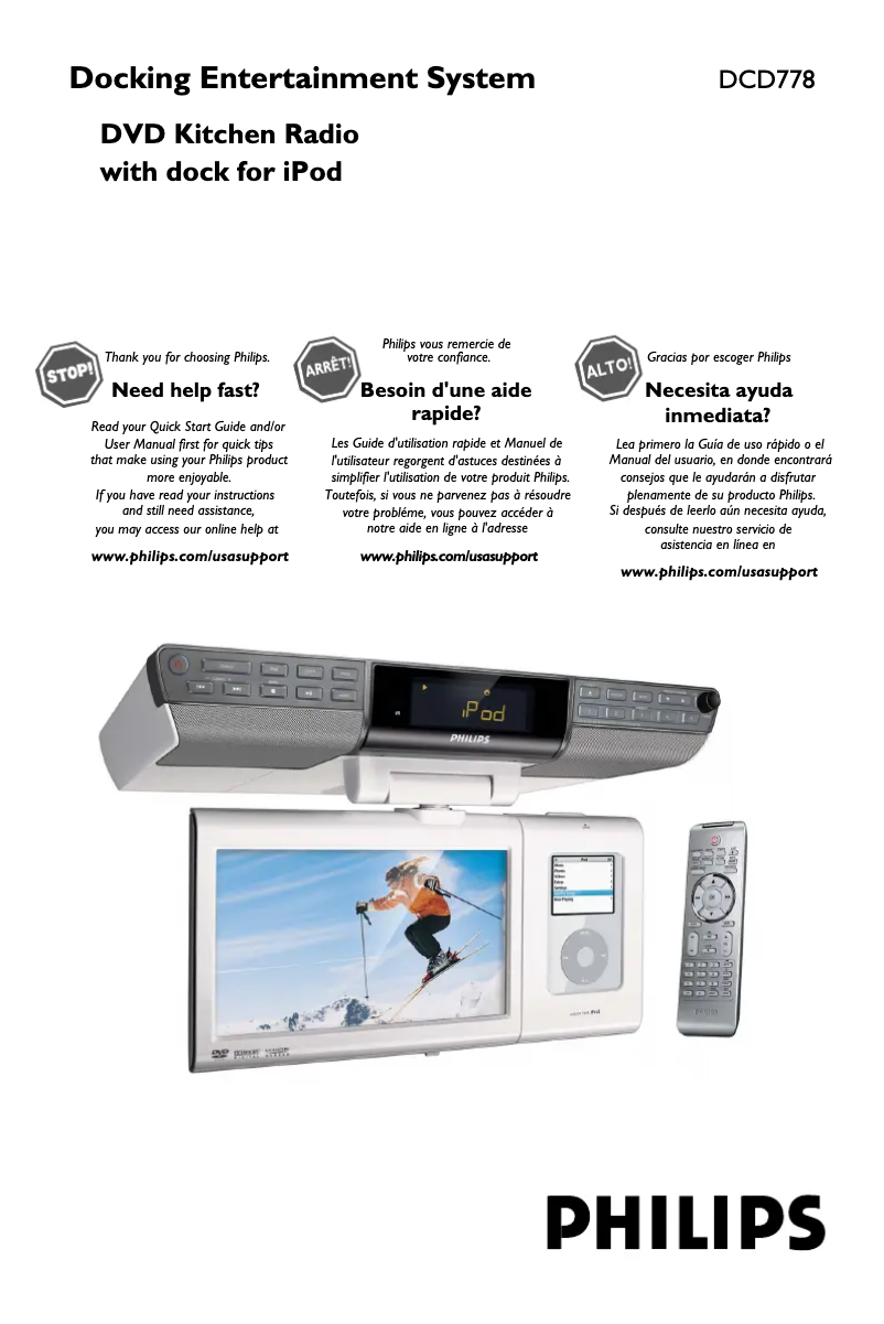 Page 1 de la notice Manuel utilisateur Philips DCD778