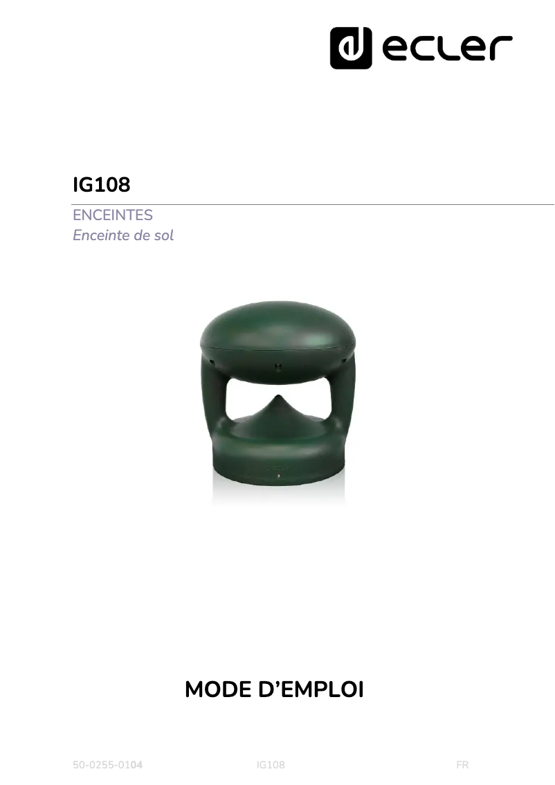 Página 1 del manual Manual de usuario Ecler IG108